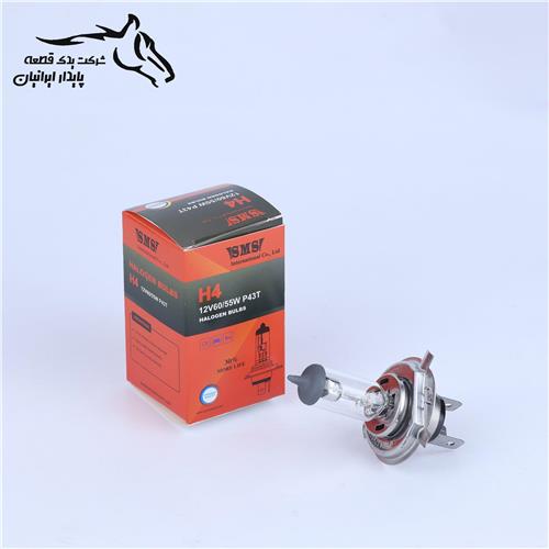 لامپ H4 گازی 60.55 سه خار کره ای P43 بازرگانی اس ام اس .500.10.